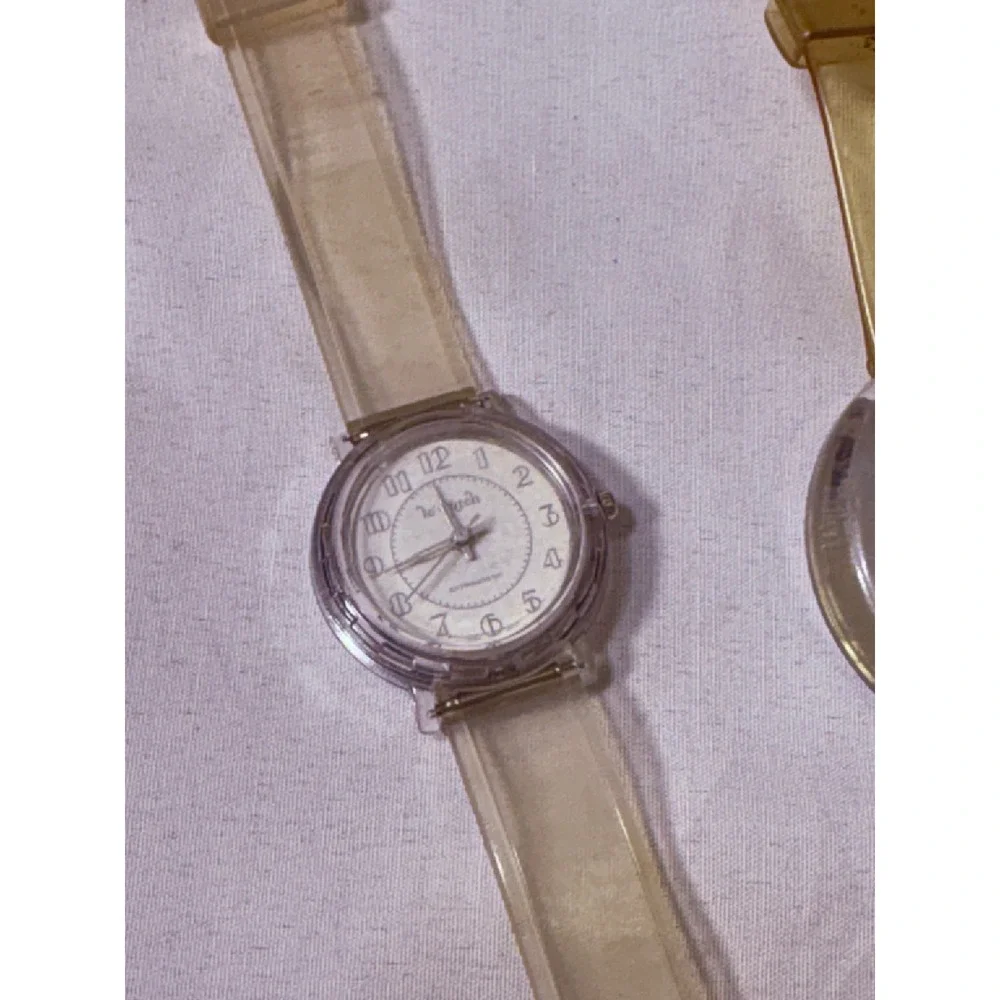 Vintage Transparent Watch Lot Nelson Le Watch Customtime Digital Jelly Skeleton